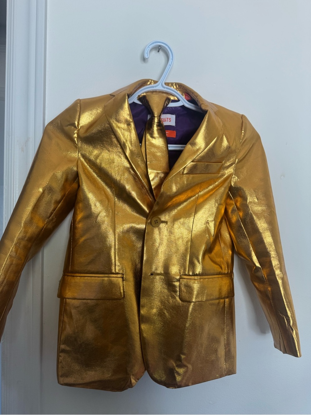 Gold Metallic Blazer with Matching Tie